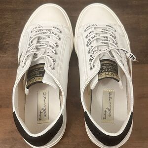 White Gold and Black Sneakers